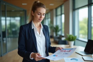Femme d affaires confiante dans un bureau moderne